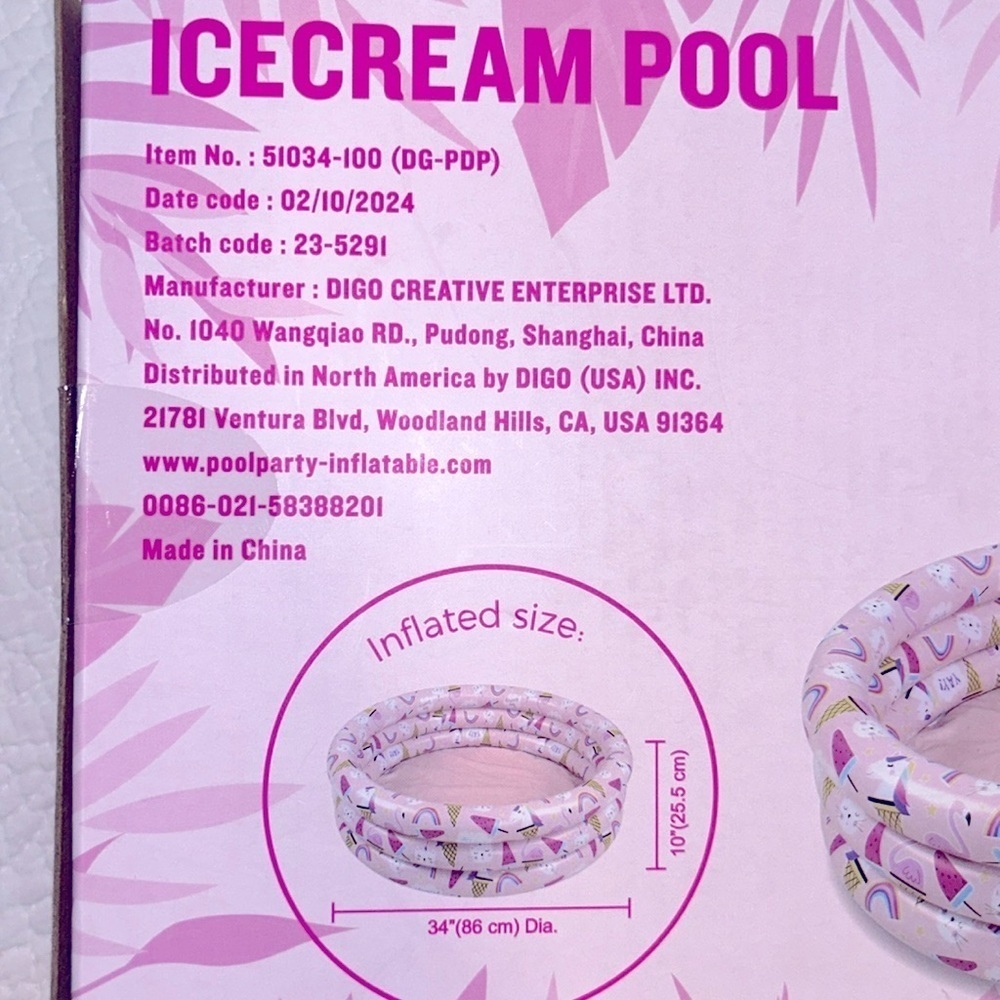 Tommy Bahamas kids Icecream pool 34” - Picture 2 of 5